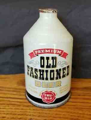 Old Fashioned Tru Blu Crowntainer Cone Top Beer Can IRTP Sweet