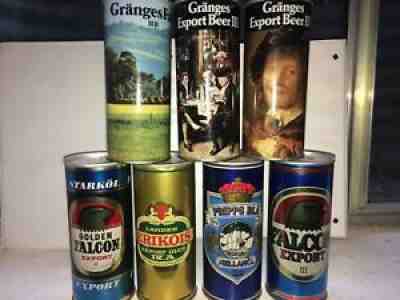 7 different beer cans (GRANGES, FALCON...) from Sweden & Finland