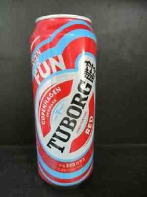 Tuborg "Open for fun": a 500 ml empty beer can, Bottom opened, Israel, 2020.