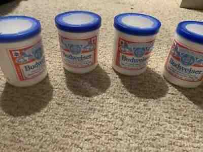 Set of 4 Vintage Budweiser Styrofoam Koozie Beer Can Bottle Holders
