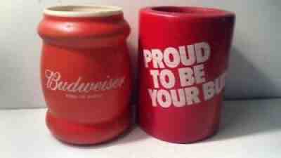 2 VINTAGE BUDWEISER BEER KOOZIE COOLER CAN CUP HOLDER - SOFTWARE - KOOL KAN