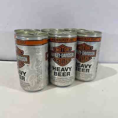 1987 Milwaukee Harley Davidson Motorcycle 6 Pack Heavy Beer Cans