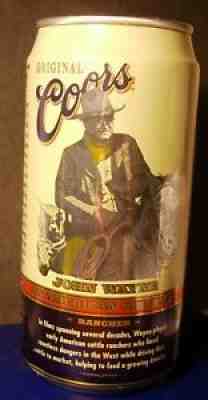 Vintage John Wayne, Rancher on Original Coors Banquet Beer Can top opened 12 oz