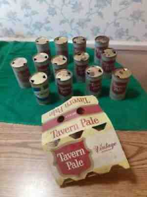 Vintage Tavern Pale beer cans one dozen silver & maroon fair condition