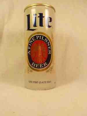 16 OZ LITE BY MILLER WITH ML BF HALF QUART OLD BEER CAN PULL TAB NOT STAY TAB