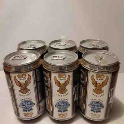 Harley Davidson Pabst Blue Ribbon 90th Anniversary Beer Can 6 Pack