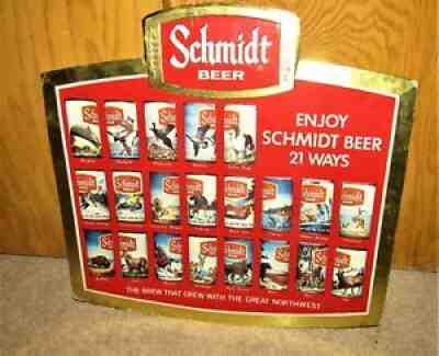 1978 SCHMIDT beer 21 wild life can set DISPLAY SIGN MINNESOTA