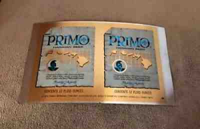 Primo Hawaiian Beer can sheet 1970's