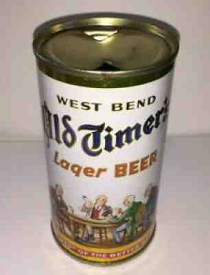 BOCK WEST BEND OLD TIMER'S LAGER BEER FLAT TOP CAN USBC#108-29 WISC Dark Blue
