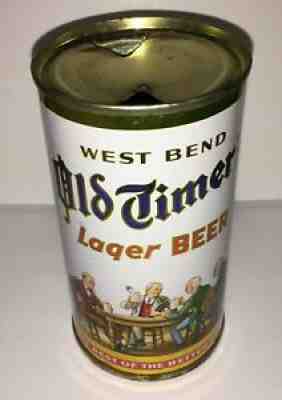 BOCK WEST BEND OLD TIMER'S LAGER BEER FLAT TOP CAN USBC#108-29 WISC Dark Blue