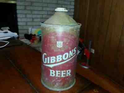 GIBBONS Quart Cone Top IRTP Beer Can Gibbons Brewing PA Nice Tax Cap