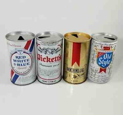 Vintage Beer Cans - Michelob, Red White & Blue, Pickett's, Old Style Steel Tab
