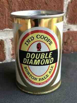 empty IND COOPE DOUBLE DIAMOND 9 2/3oz Short Straight Steel Beer Can ~CLEAN!~