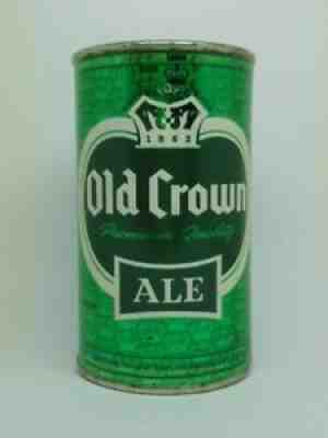 GREEN-LAZY AGED SET-OLD CROWN ALE Flat Top Beer Can CENTLIVRE FORT WAYNE INDIANA