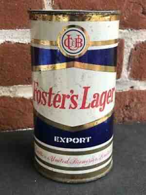 empty Early FOSTERâ??S LAGER 26oz FLAT TOP Beer Can Melbourne Australia