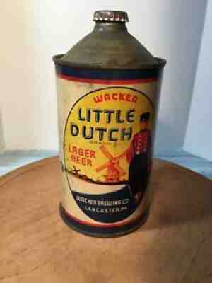 Rare Super Nice Vintage Wacker LITTLE DUTCH Quart Size Cone Top Metal Beer Can