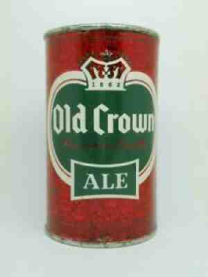 RED-LAZY AGED SET-OLD CROWN ALE Flat Top Beer Can CENTLIVRE FORT WAYNE INDIANA