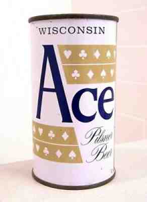 **Sharp WISCONSIN ACE flat top beer can from G. Heileman of La Crosse, WI!!
