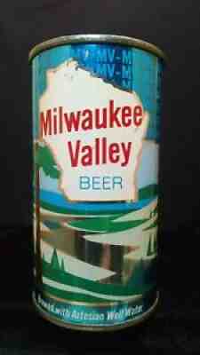 MILWAUKEE VALLEY BEER - LATE 1950'S 12OZ FLAT TOP CAN WEST BEND WISC - AWESOME