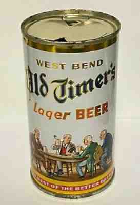 OLD TIMER'S LAGER BEER BOCK on bottom Flat Top can USBC#108-29 West Bend Lithia