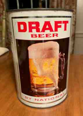 gallon beer can DRAFT BEER by National Brewing Baltimore Detroit Miami old