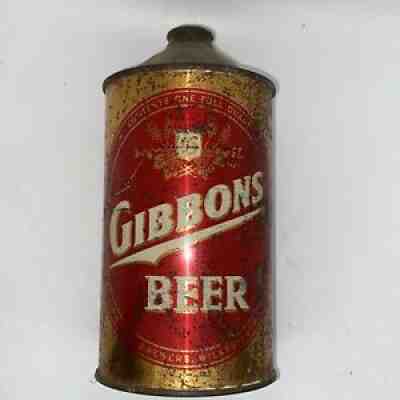 GIBBONS Quart Cone Top IRTP Beer Can The Lion Inc. Brewers Wilkes-Barre PA