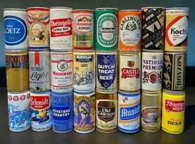 Vintage '60s-'70s Beer Can Collection Starter Kit - 24 Pull Tab Cans
