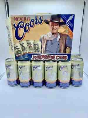 Full case COORS Banquet BEER CAN John Wayne Set Of 12 The DUKE-empties