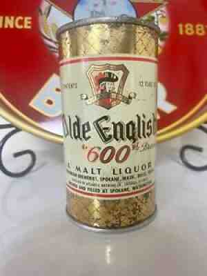 Bohemian Old English 600 flat top beer can. Sieur Duluth, Spokane Washington