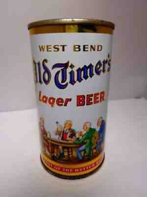 OLD TIMER'S LAGER FLAT TOP EMPTY BEER CAN #108-29 WEST BEND WISCONSIN