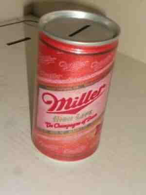 Rare Miller High Life The Champaign Of Beers Beer Flat Top Can Bank Excellent