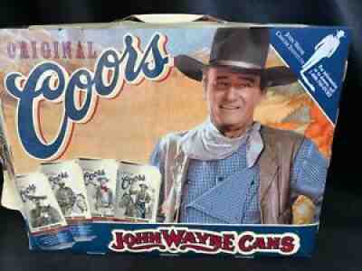 1997 John Wayne Coors Beer 12 Pack Collector Cans w/ Box - 11 cans