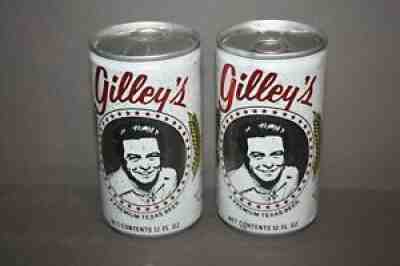 VTG PAIR OF MICKEY GILLEY PULL TAB BEER CAN SPOETZL BREWERY TEXAS URBAN COWBOY