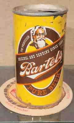 1966 BARTELS "THE PROFESSOR" STEEL PULL TAB BEER CAN LION INC WILKES-BARRE PA