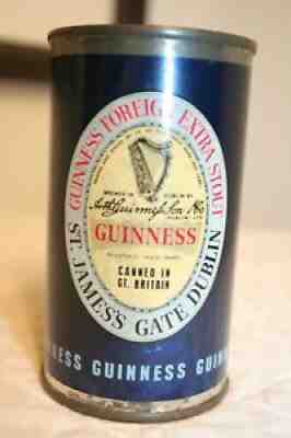 Guinness Foreign Extra Stout Beer 11.39 oz. flat top beer can- Dublin, Ireland