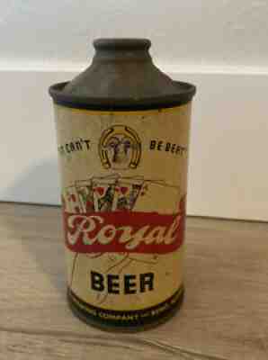 ANTIQUE VINTAGE ROYAL CONE TOP BEER CAN FROM RENO BREWING COMPANY NEVADA 5.5â?