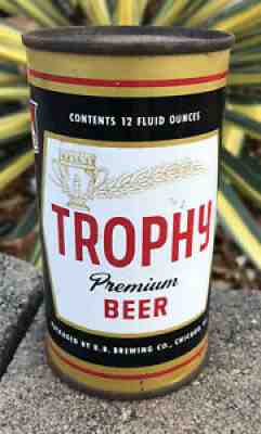 vintage Empty TROPHY ABD Flat Top Beer Can Chicago Illinois
