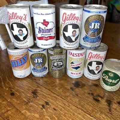 Vintage Beer Can Lot Billy JR Pearl Gilleyâ??s Shiner Republic Of Texas Falstaff