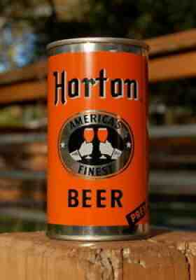 NICE AND RARE HORTON'S PULL TAB BEER CAN! B/O'ed SCARCE AS A TAB!