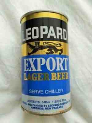 11.5oz 340ml Leopard Export Lager Beer Steel Flat Top Beer Can New Zealand