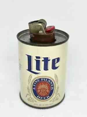Vintage Miniature MILLER LITE BEER Can BIC Lighter Holder FREE SHIPPING