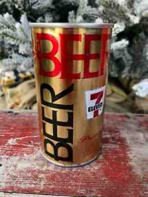 7 ELEVEN Pull Tab *** Beer Can Flat Pull Top Zip *** BOTTOM OPENED *** STUNNER