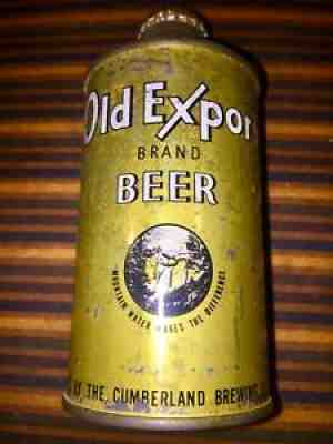 OLD EXPORT CONE TOP flat beer can Cumberland Maryland antique vintage soda popÂ 