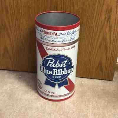 large Vintage Pabst Blue Ribbon Beer Can PBR Sign desk office trash can 1960s