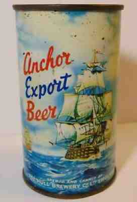 Rare Old Vintage 1950s Hull Brewery Anchor Export Beer Flat Top Beer Can England