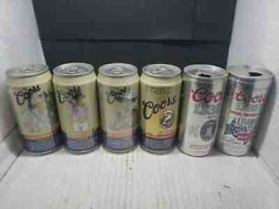 (6) Vintage Coors Beer Cans