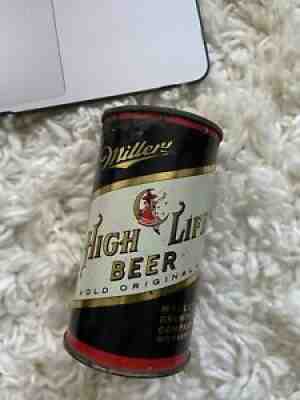 Miller High Life Beer * Old Original * 12 Oz Flat Top EMPTY Beer Can