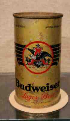 OLD 1938 BUDWEISER OI IRTP STEEL FLAT TOP BEER CAN ST LOUIS MO ANHEUSER BUSCH