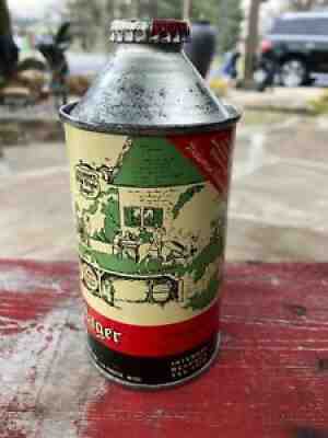OLD STYLE CONE TOP w CROWN *** Beer Can Flat Pull *** MINTY GEORGOUS # 177-17