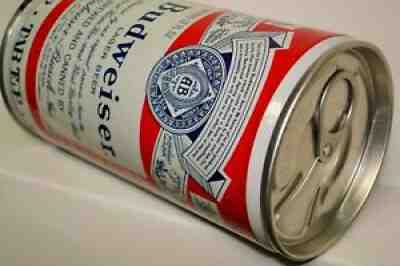 BUDWEISER (TAB TOP) "CRIMPED STEEL TEST CAN" FAN TAB Beer Can B89